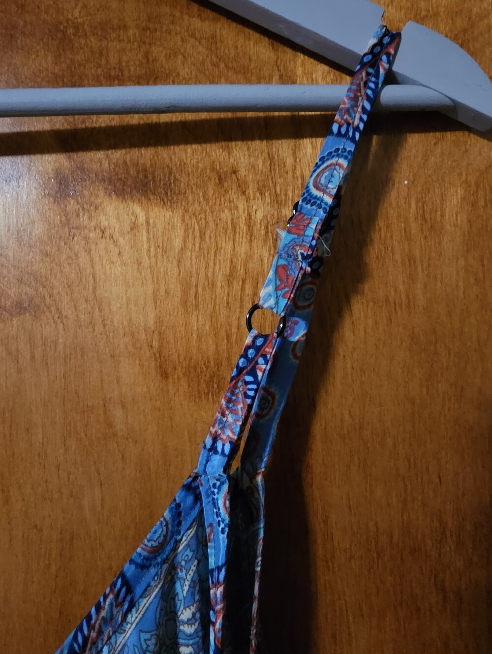 Recycled Sari Maxi Sundress in Blue Paisley - Picture 5 of 9